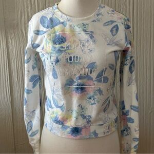 LOGG H&M Girls/ Youth “Make Today Amazing” Floral Sweatshirt Size 10-12Y
